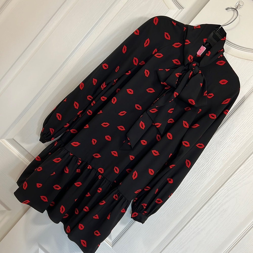 kate spade lips shift dress size xs